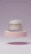 Creme facial calmante em pote elegante