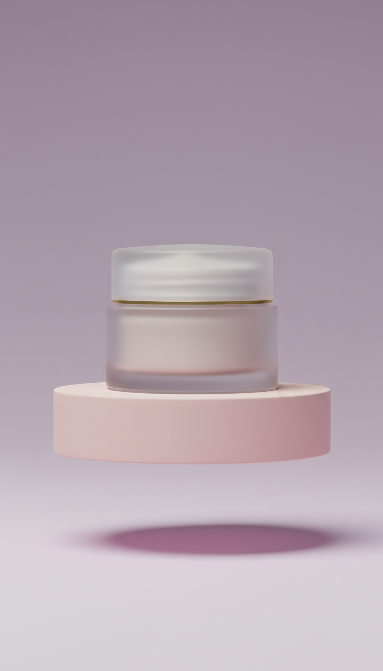 Creme facial calmante em pote elegante